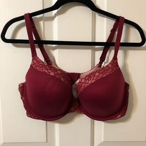 Red lace bra